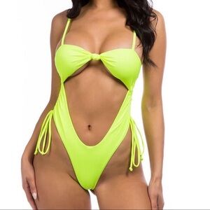 NWT mermaid swimwear neon one piece L